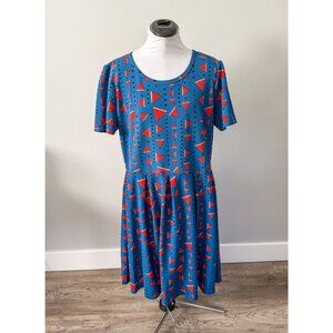 LulaRoe Triangle Watermelon Midi Dress